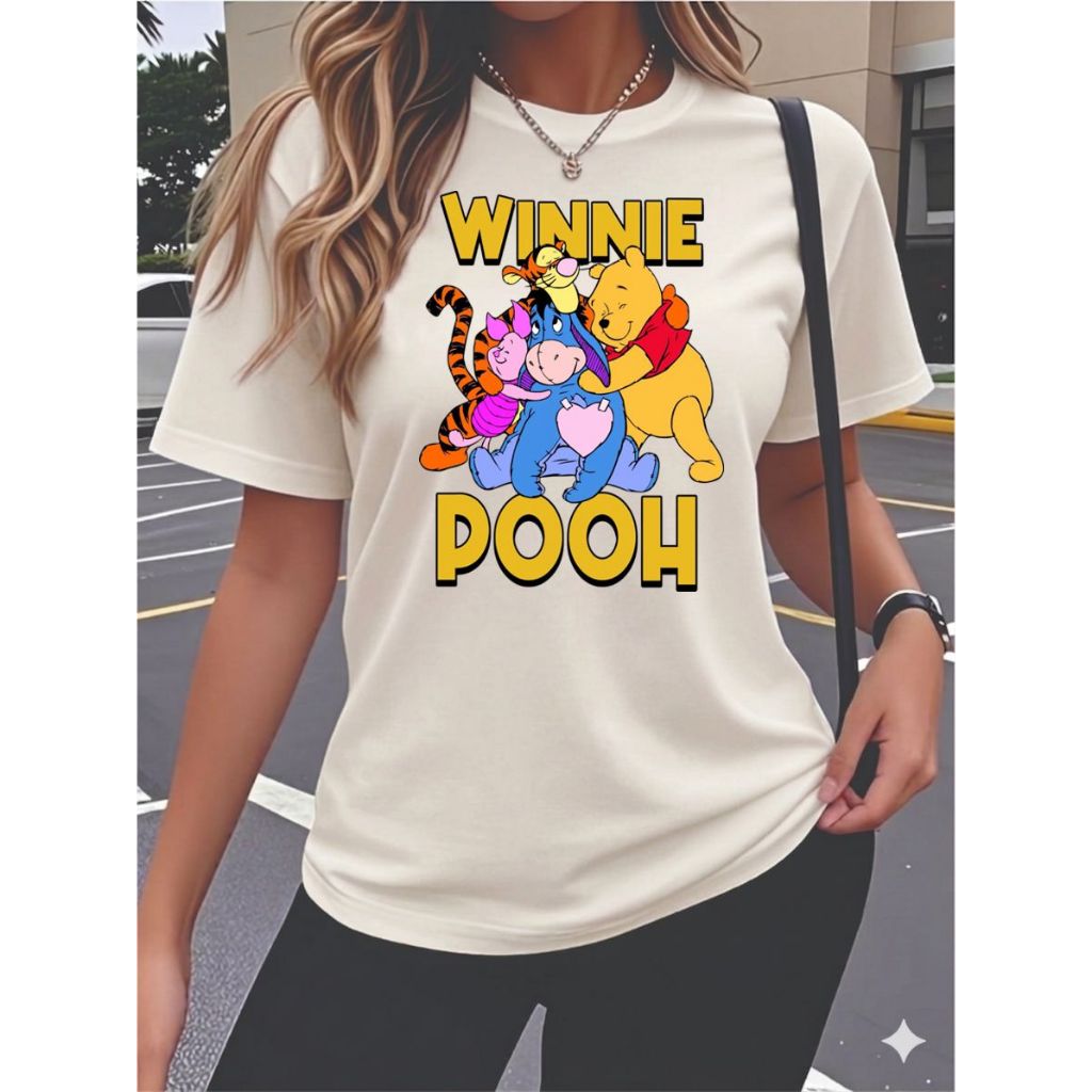Camiseta blusa feminina estilosa descolada 100%algodão feminina confortavel animação poof fofinho