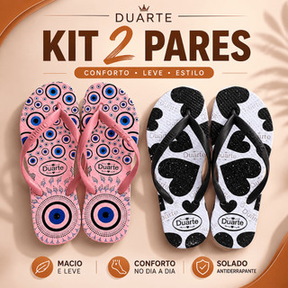 Kit 2 Pares SORTIDOS Chinelo Sandália Feminina Adulto Olho Grego