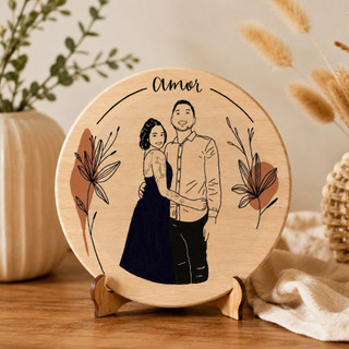 Porta Decorativo Personalizado Foto Rascunho Casa e Decoração MDF 20cm Personalizado c/Foto Porta Quadro Personalizado