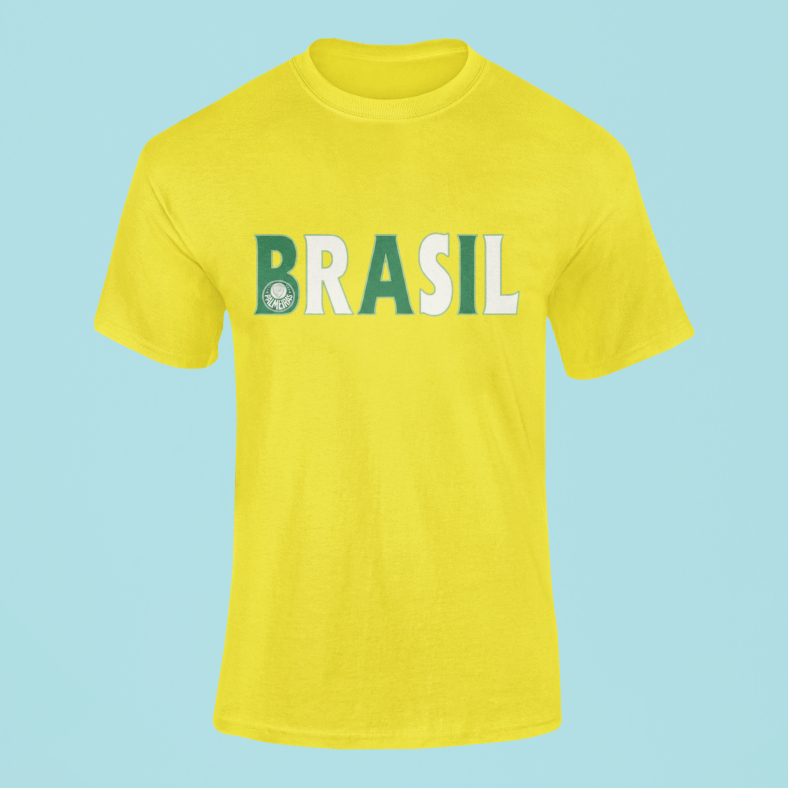 Camiseta Brasil Palestra Italia, 100% algodão, unissex
