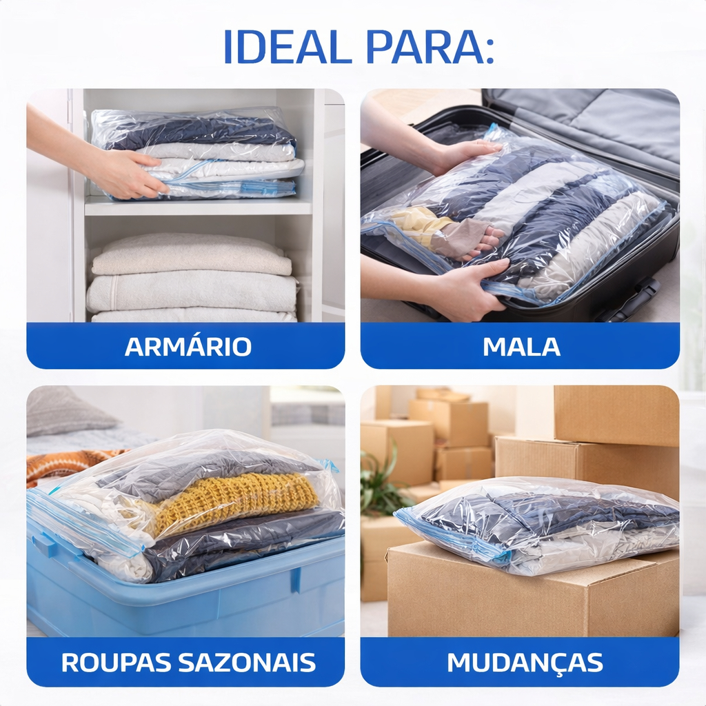 kit saquinho a vacuo para roupas