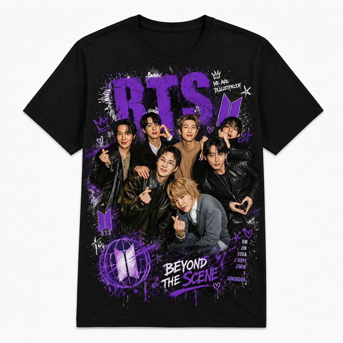 Camiseta BTS Beyond The Scene Premium Masculina K-Pop Estampa Full 100% Algodão