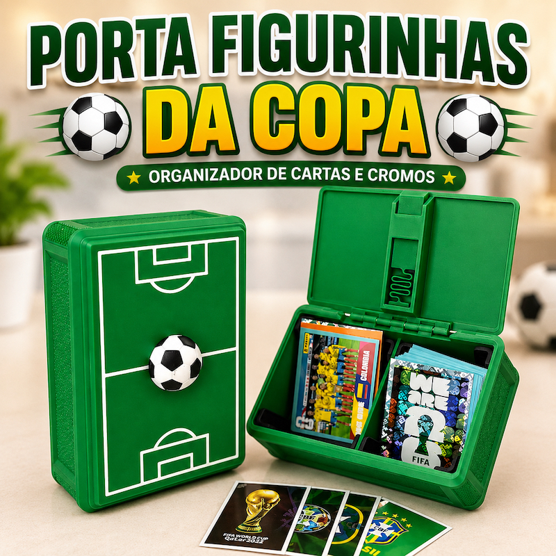 Porta Figurinhas Da Copa Campo De Futebol Organizador De Cartas e Cromos