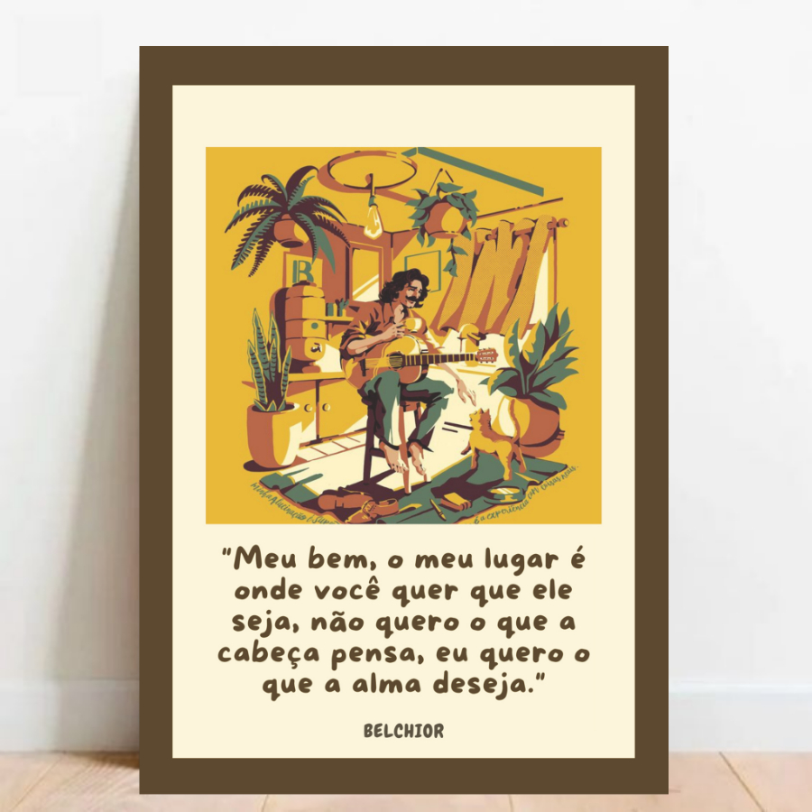 Quadro Placa Decorativa Belchior MPB Rock Musica e decoração ArtemQuadros 31