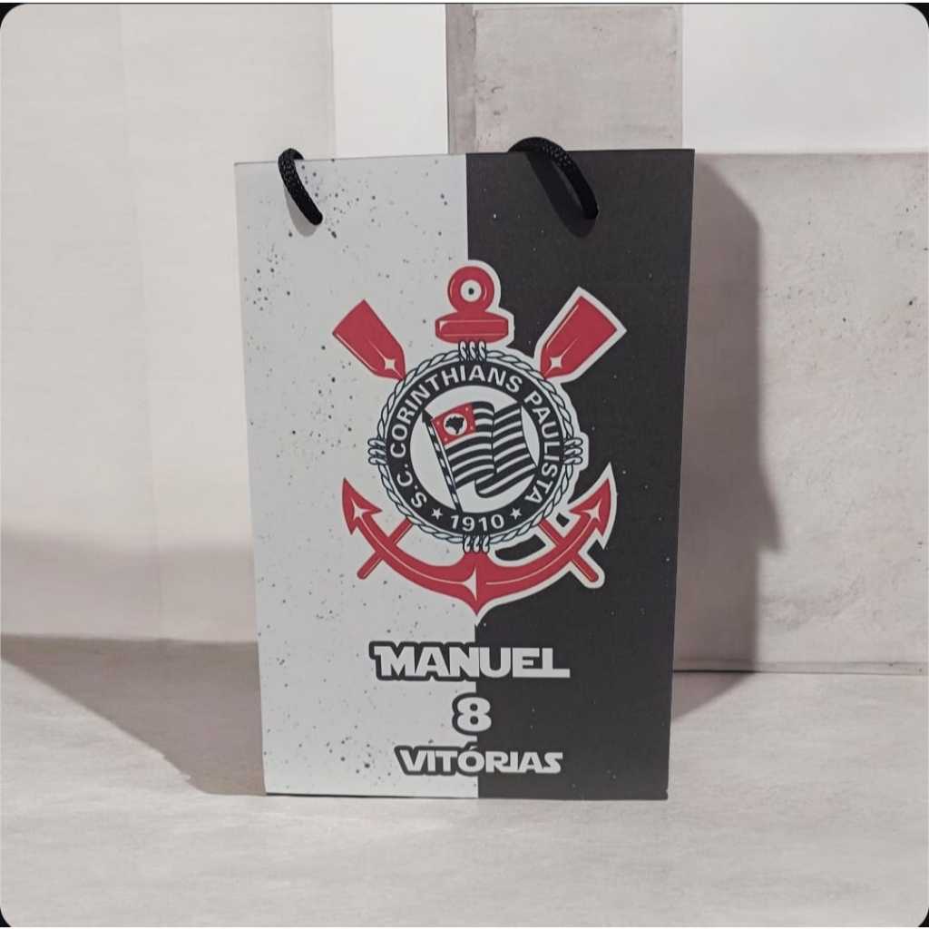 Sacolinha Personalizada com nome e idade 13x20 / Coringão/ Timão Futebol LEMBRANCINHAS DE ANIVERSARIO Personalizada