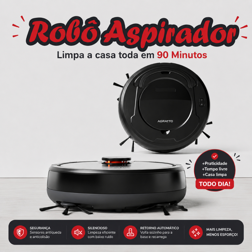 Aspirador Inteligente Robô Aspirador 3 em 1 Robô Aspirador Passa Pano Robô Limpa Casa Automático - Miniatura 2