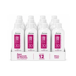 Kit com 12 Água Oxigenada Cremosa Farmax 30 Volumes 90ml