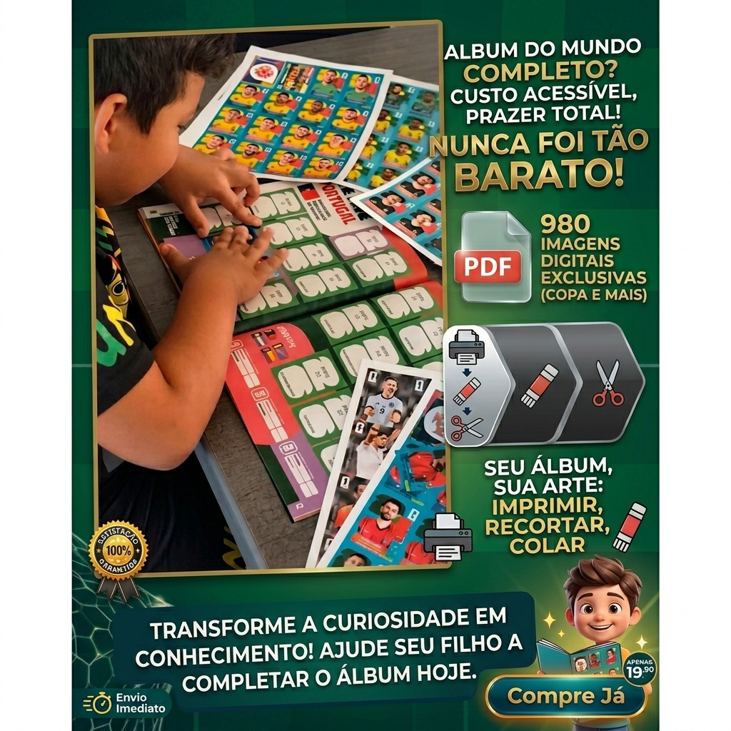Figurinhas Copa do Mundo 2026 para Imprimir +900 Figurinhas PDF