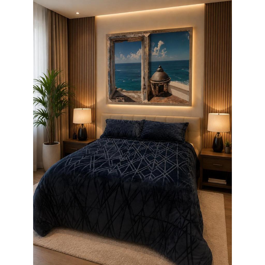 EDREDOM PLUSH CLOUD C/ PLUSH LISO QUEEN SUPREME RIVIERA
