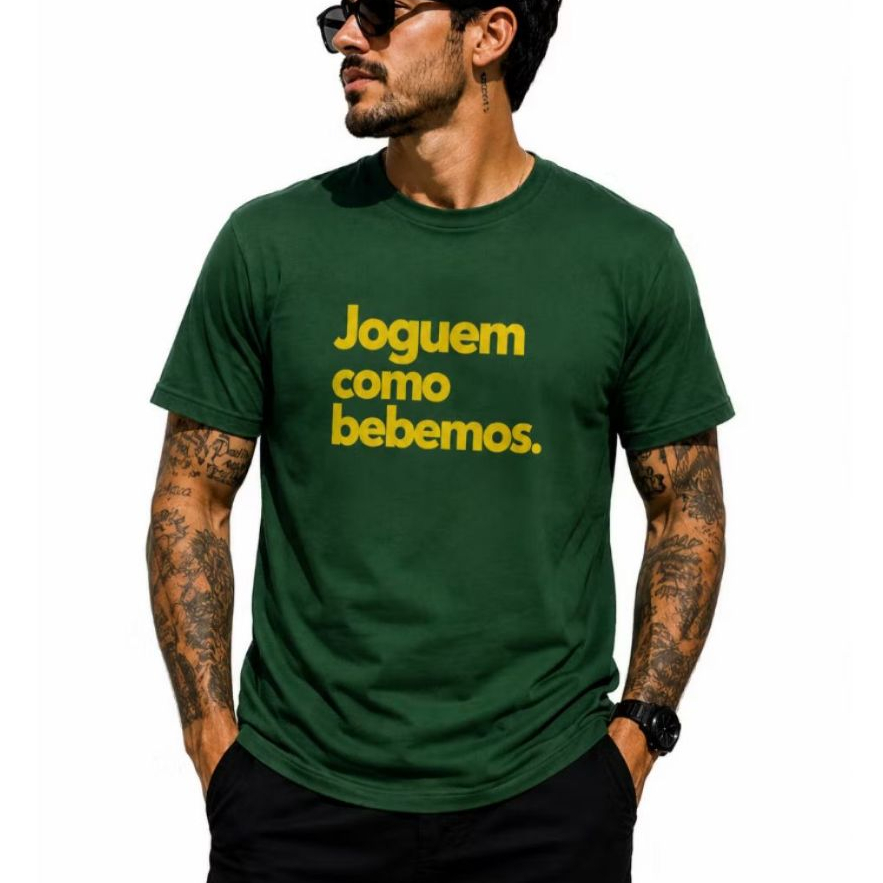 Camiseta Masculina Estampada Cerveja Copa do Mundo Brasil Streetwear PlusSize G1 G2 G3 G4 G5