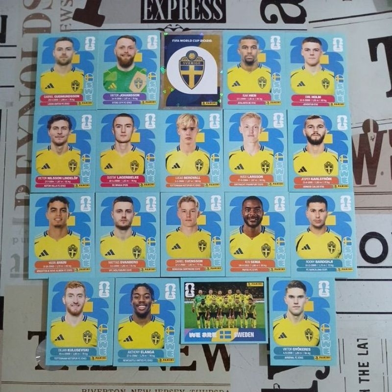 Suécia (Sweden) - Figurinhas Originais Avulsas Copa do Mundo Fifa 2026 (SWE) (venda unitária)