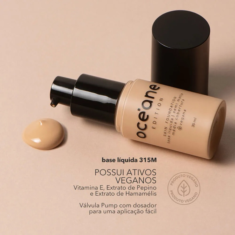 Base Líquida Océane Edition 35ml com Acabamento Semi Matte