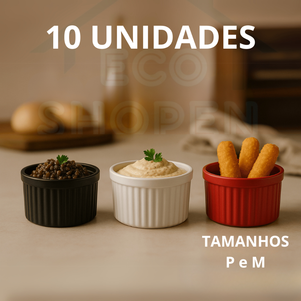 Kit 10 Ramekin 70 ml NAWO Canelado Ramequim Melamina Molho Buffet Plástico Molheira petisqueira