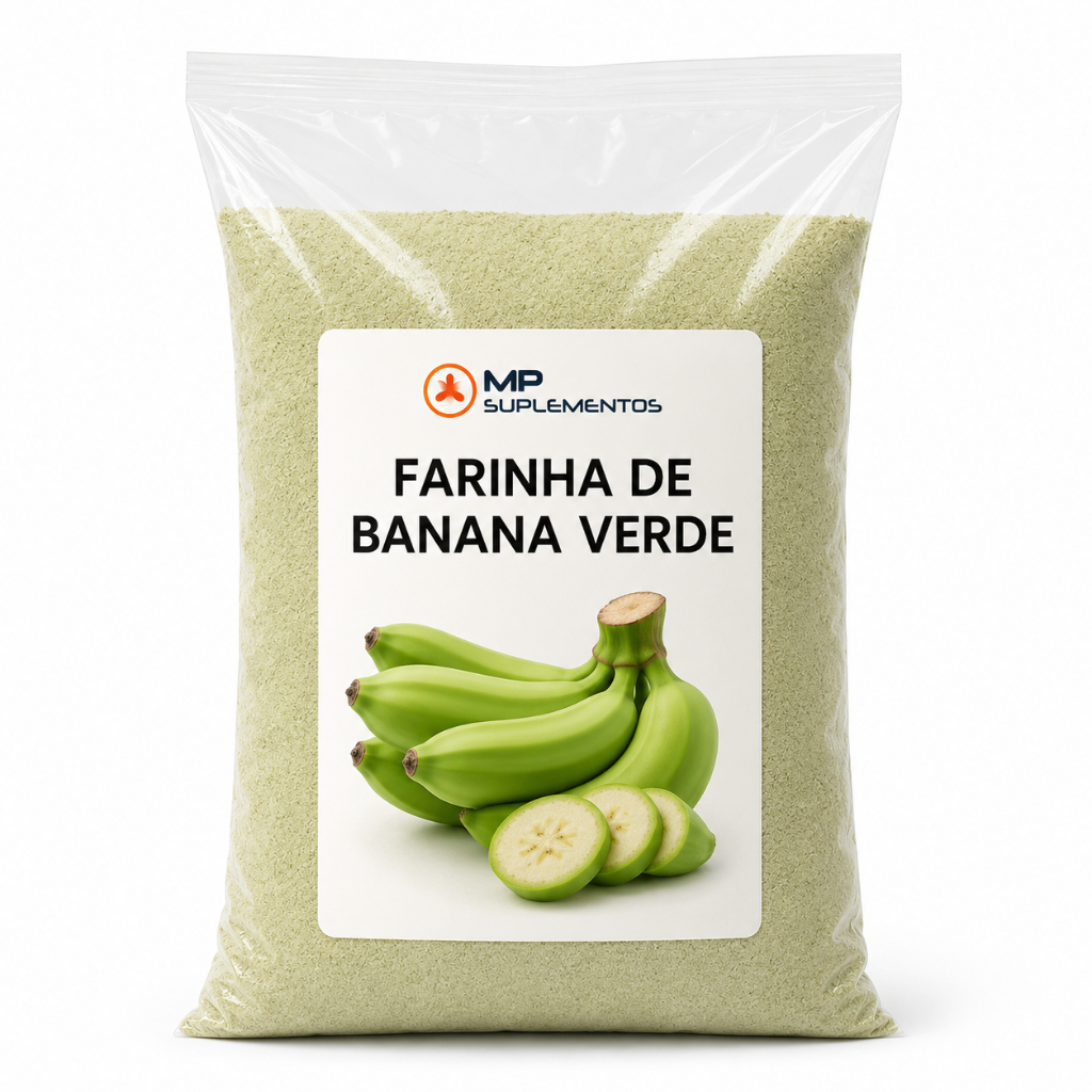 Farinha de Banana Verde Natural 500g Amido Resistente Fibra Sem Glúten Sem Açúcar Alta Qualidade