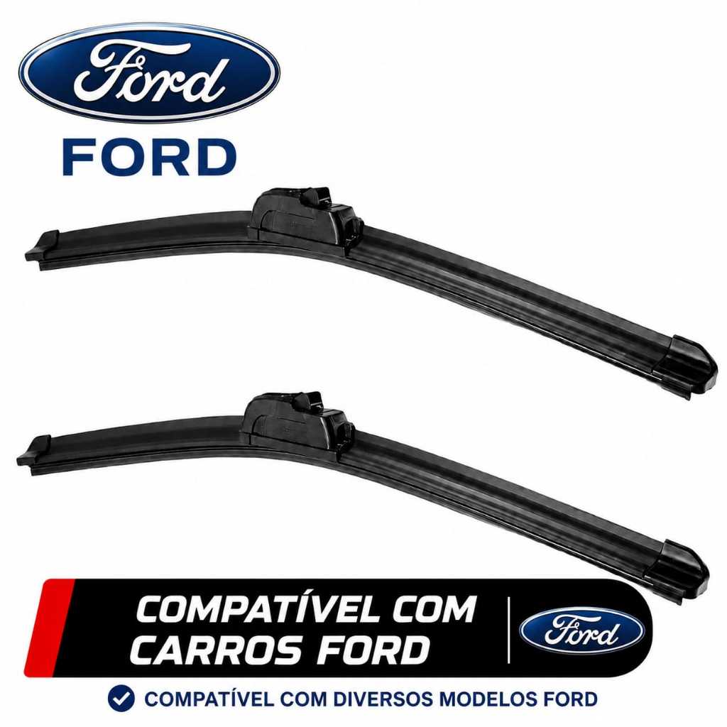 Par Palhetas Limpador de Parabrisa Dianteiro Silicone Ford Ka Ecoespot Fiesta Fusion Focus Ranger