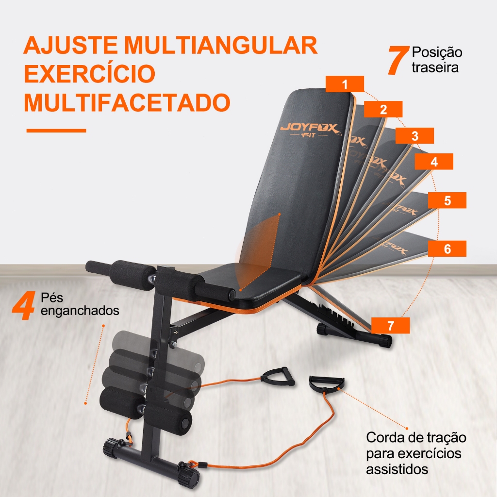Banco Regulável 3 Em 1 Para Exercícios Incluindo Tirar Corda Ajustável Ginásio Doméstico Joyfox · foto 2