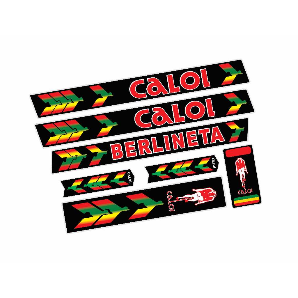Kit Adesivos Bicicleta Caloi Berlineta 1978 Vermelho