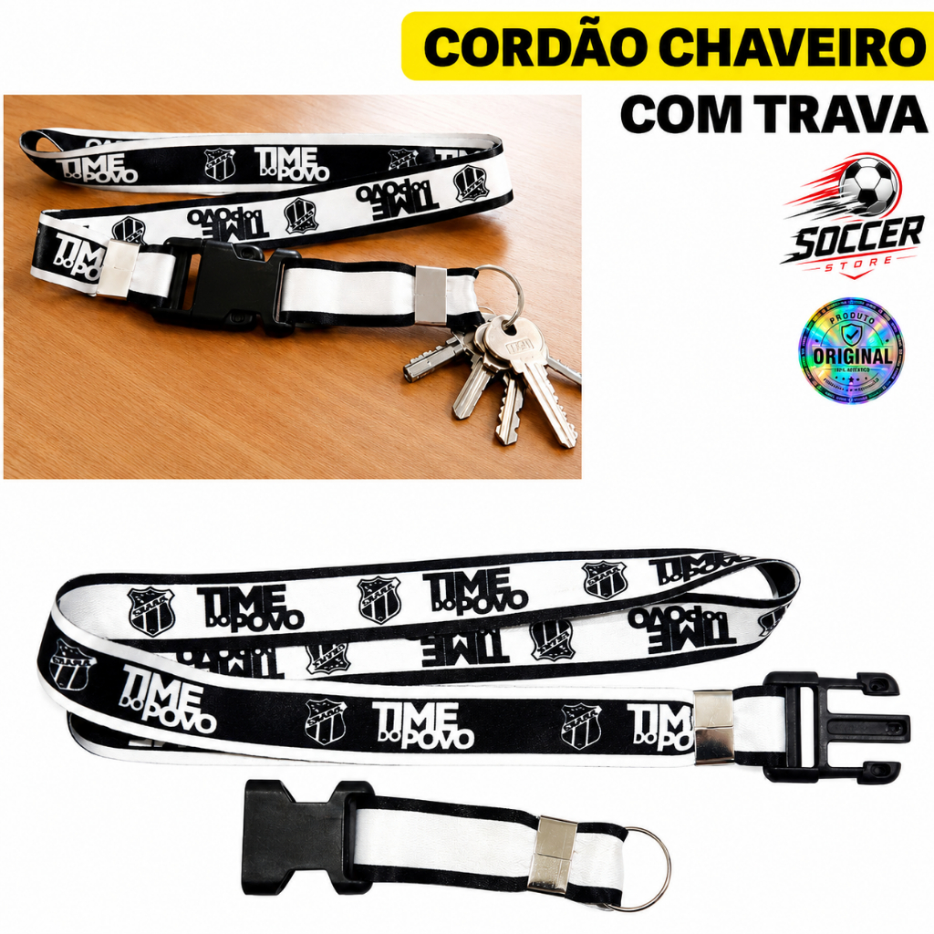 Cordão Chaveiro Ceará Time Lanyard Pescoço Oficial Original Trava Mochila Argola Presente