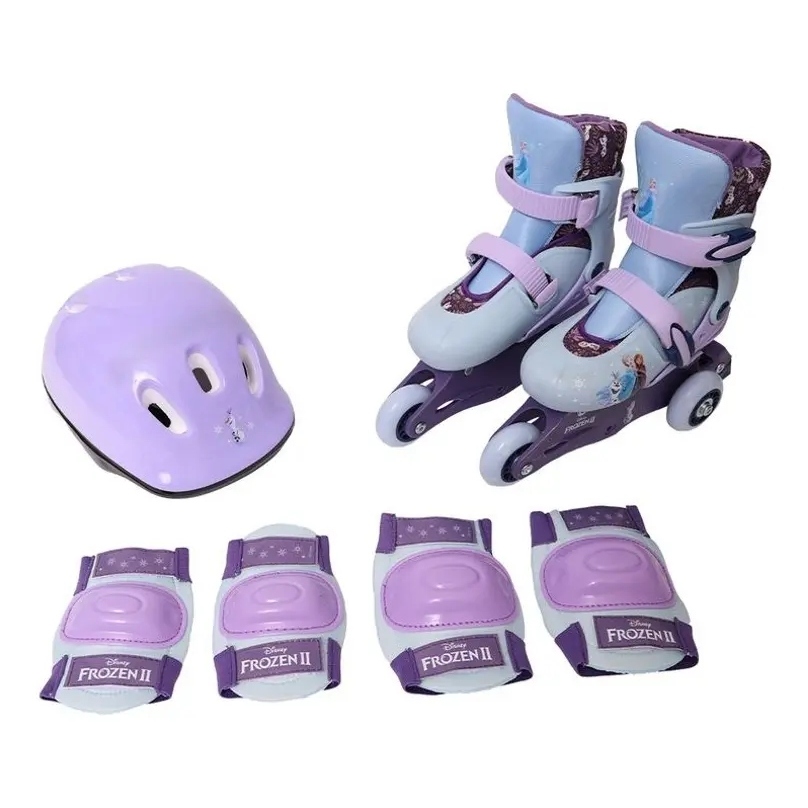 Frozen Patins 3 Rodas Transforme pra 4 inline triline Ajustável 29 a 32 FUN com acessorios