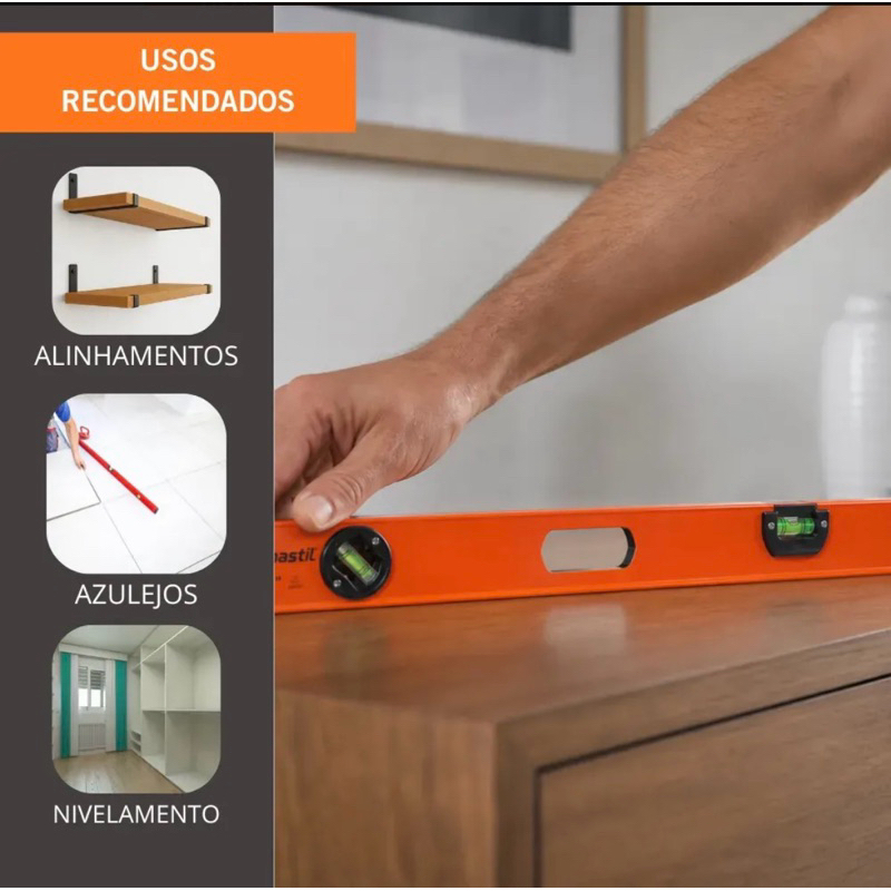 Nível De Alumínio Famastil Magnético 36 Polegadas 91 Cm