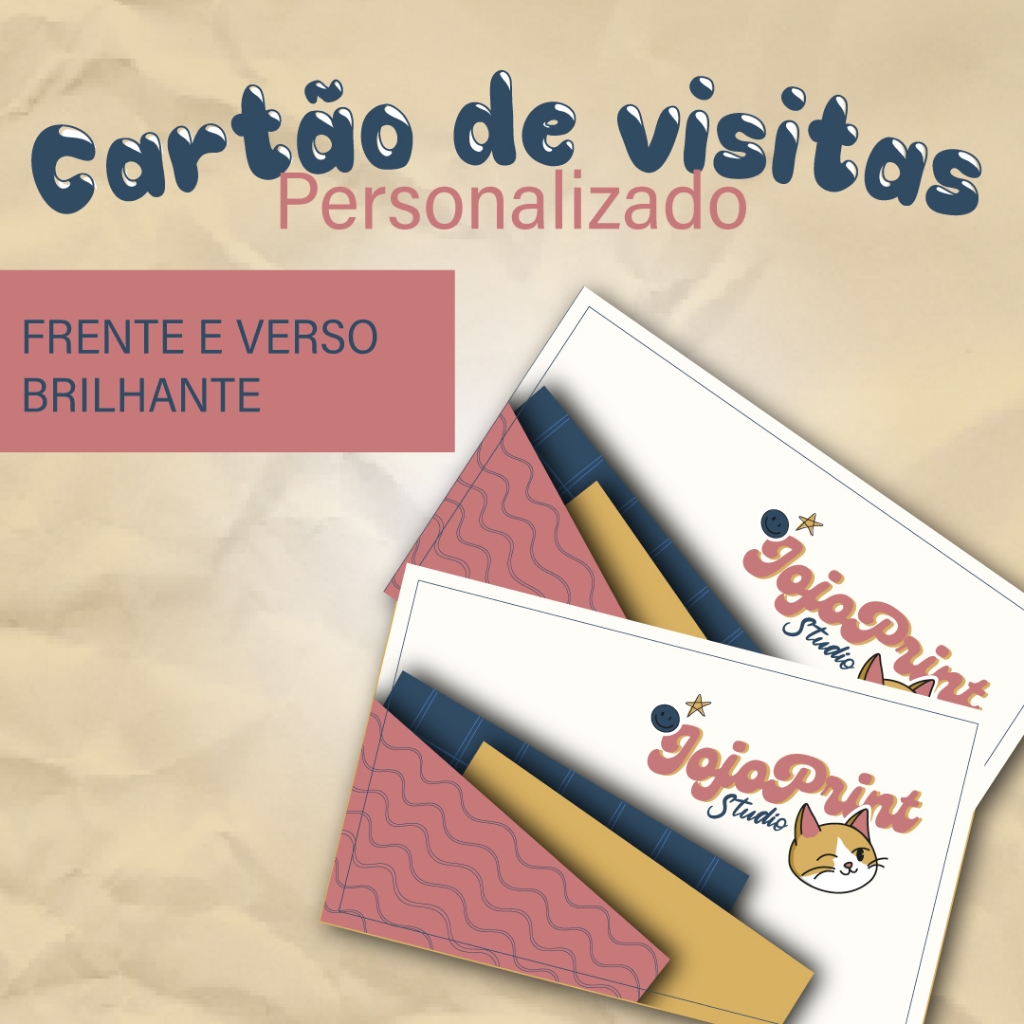 Cartão de Visitas Personalizados 100, 200 ou 300 unidades 9x5cm Frente e Verso brilhante
