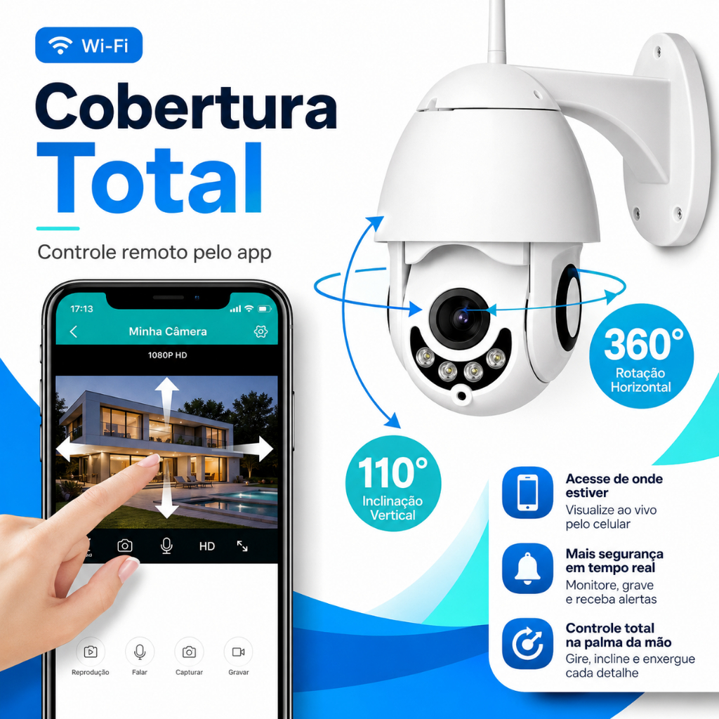 Câmera de Segurança IP-005 Wifi Icsee Prova D'Agua Externa Interna Externa