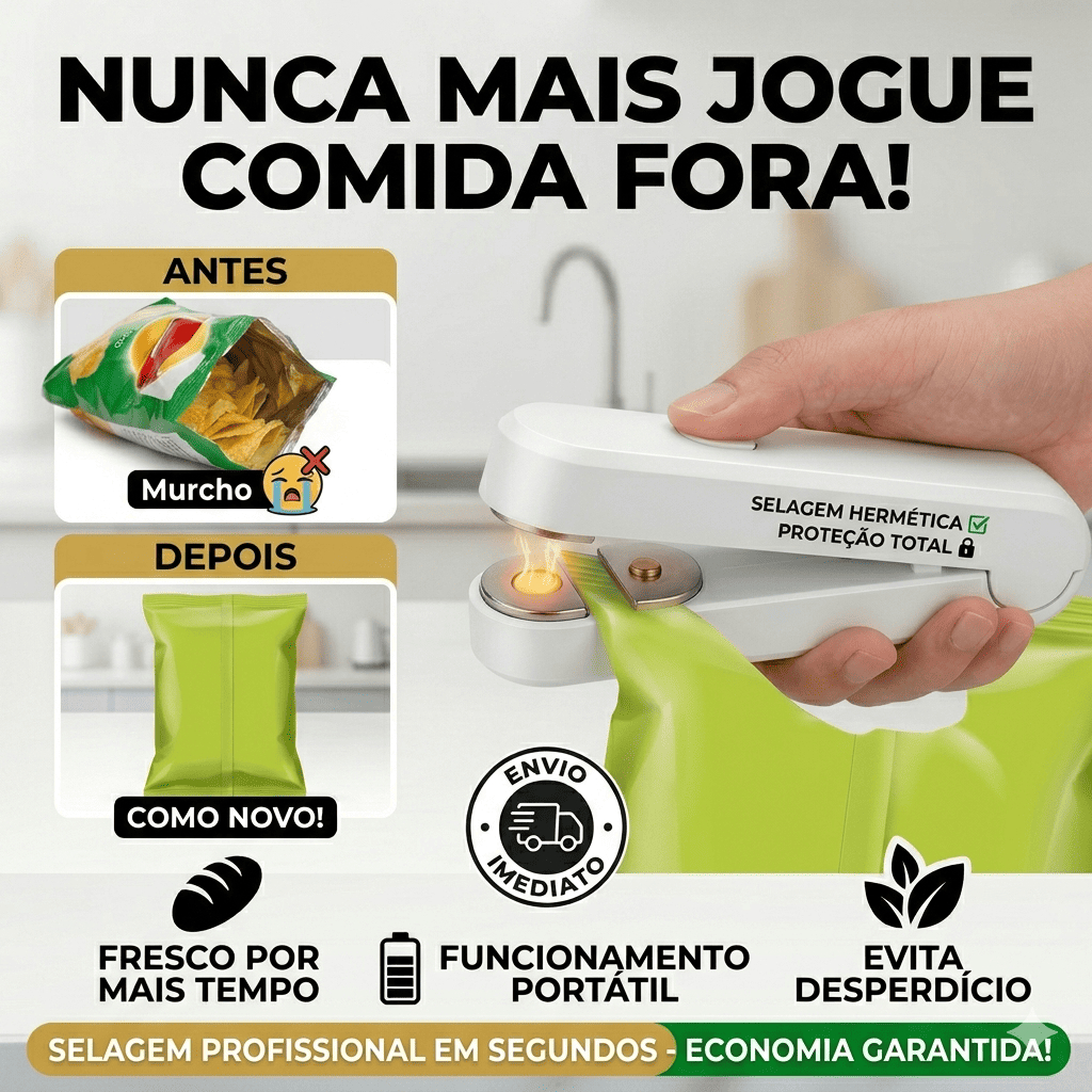 Mini Seladora De Embalagem Portátil Veda Saco Plástico Térmica Imã De Geladeira (Utilidade Cozinha)
