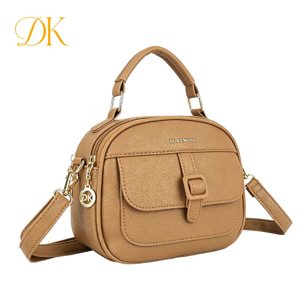 DUKE Bolsa Transversal Feminina Casual - Design Clássico em Couro PU Premium, Compartimento Externo com Fivela DEC6130