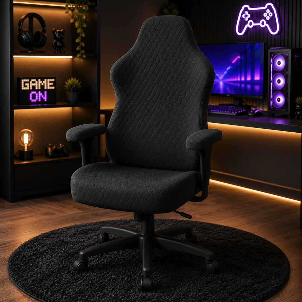 Capa de Cadeira Gamer Luxo Matelado modelo Universal Protetora e decorativa completo 4 peças