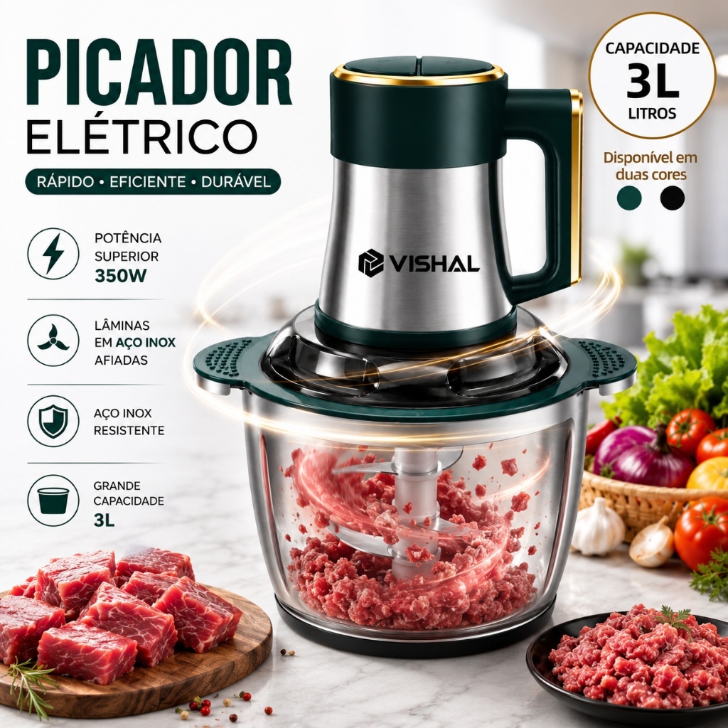 3 Litros Picador Triturador 110V e 220V De Alimentos Carne Mixer Elétrica Processador Cozinha