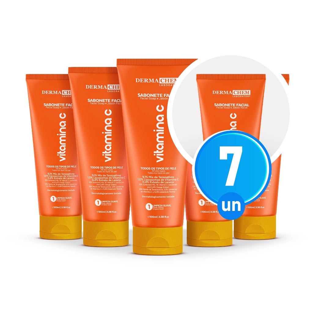 Kit 7 Sabonete Vitamina C Anti-Idade 100ml Dermachem