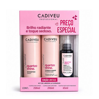 Cadiveu Professional Quartzo Shine KIT de Limpeza Shampoo 250ml + Condicioandor 250ml e Sérum 65ml