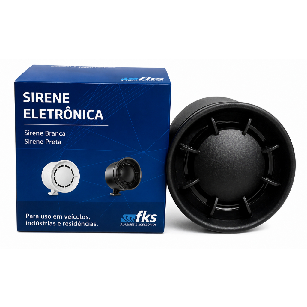 Sirene Bitonal Fks 12v P/ Alarme Automotivo E Residencial