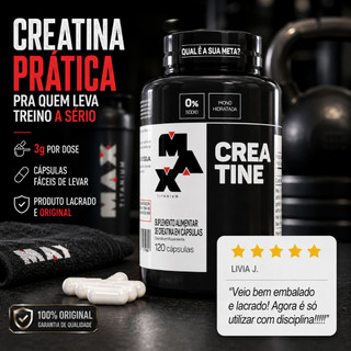 Creatina Max Titanium Creatina Max Titanium 120 Cápsulas Creatina Max Titanium Em Cápsulas Original