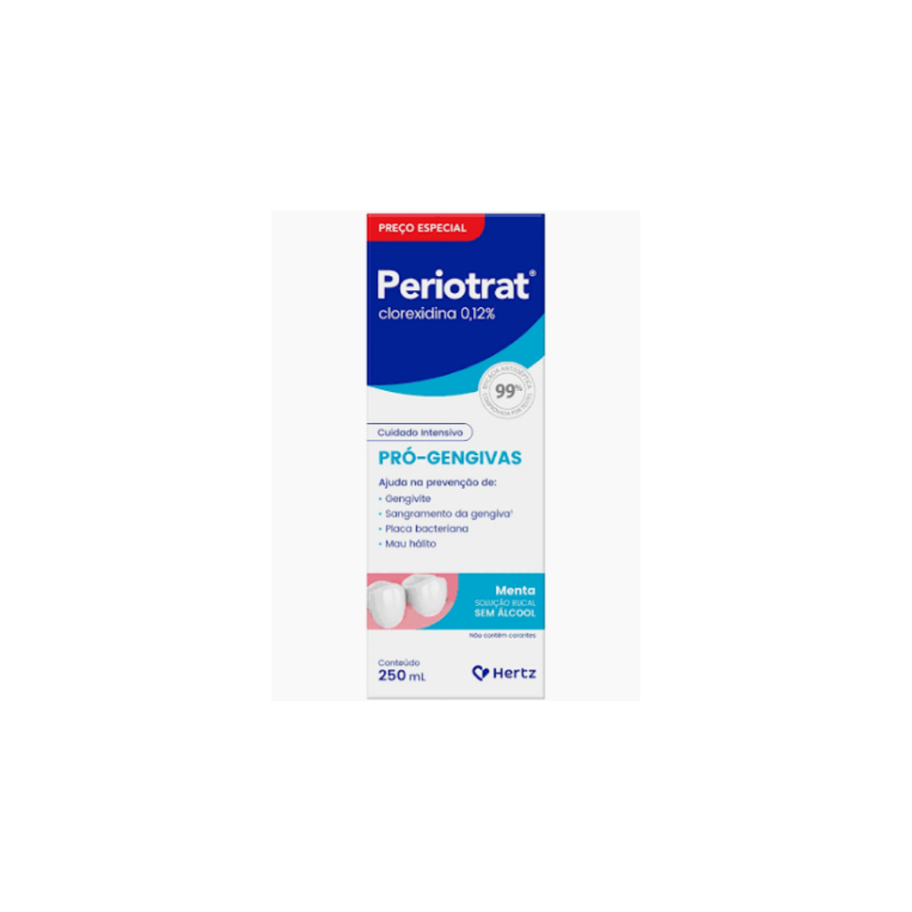 Solução Antisséptica Bucal Periotrat Menta Sem Álcool Com 250ml