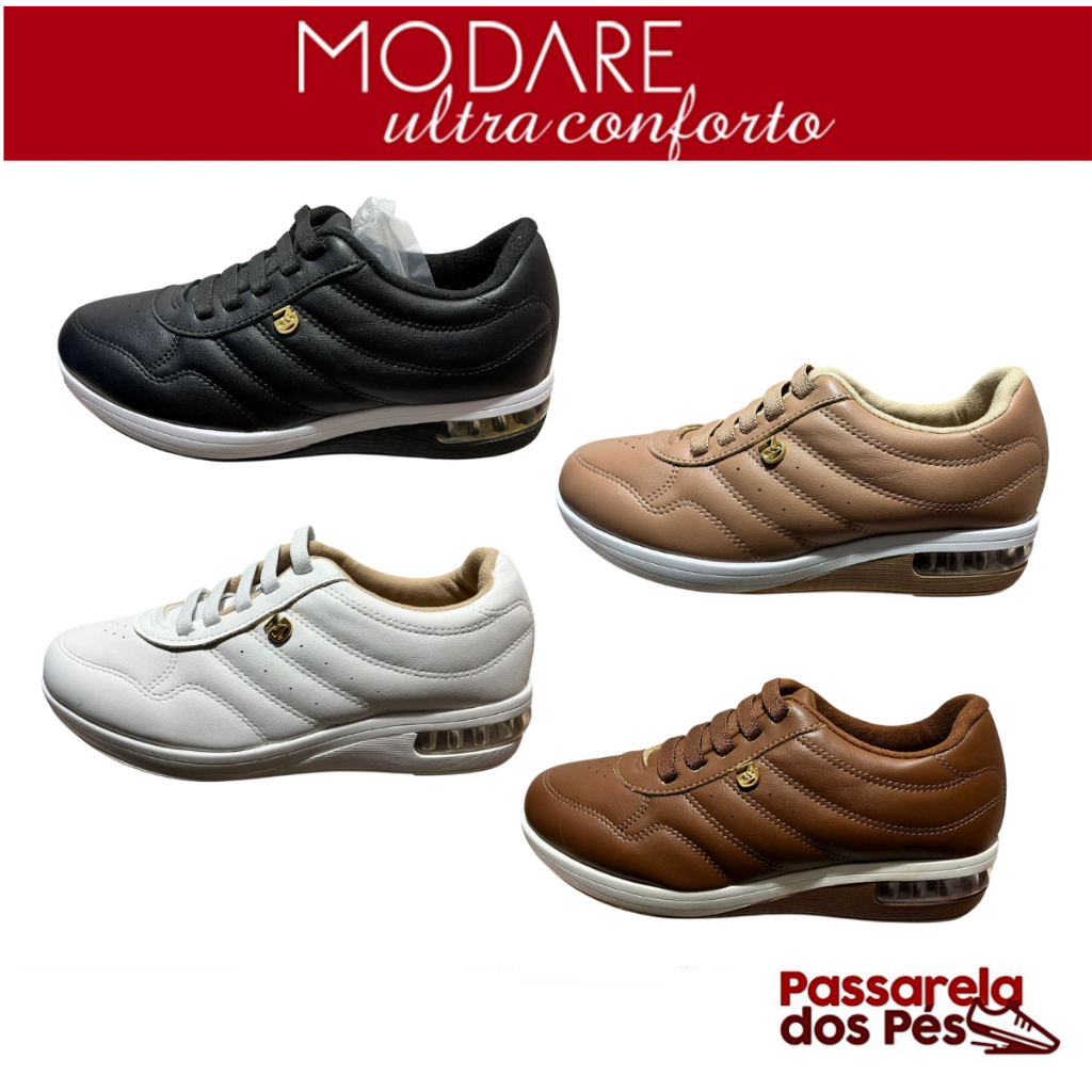 Tênis Feminino Modare Ultraconforto Confortável Ortopédico Calce Fácil Leve Dia a Dia Ref:7320.271