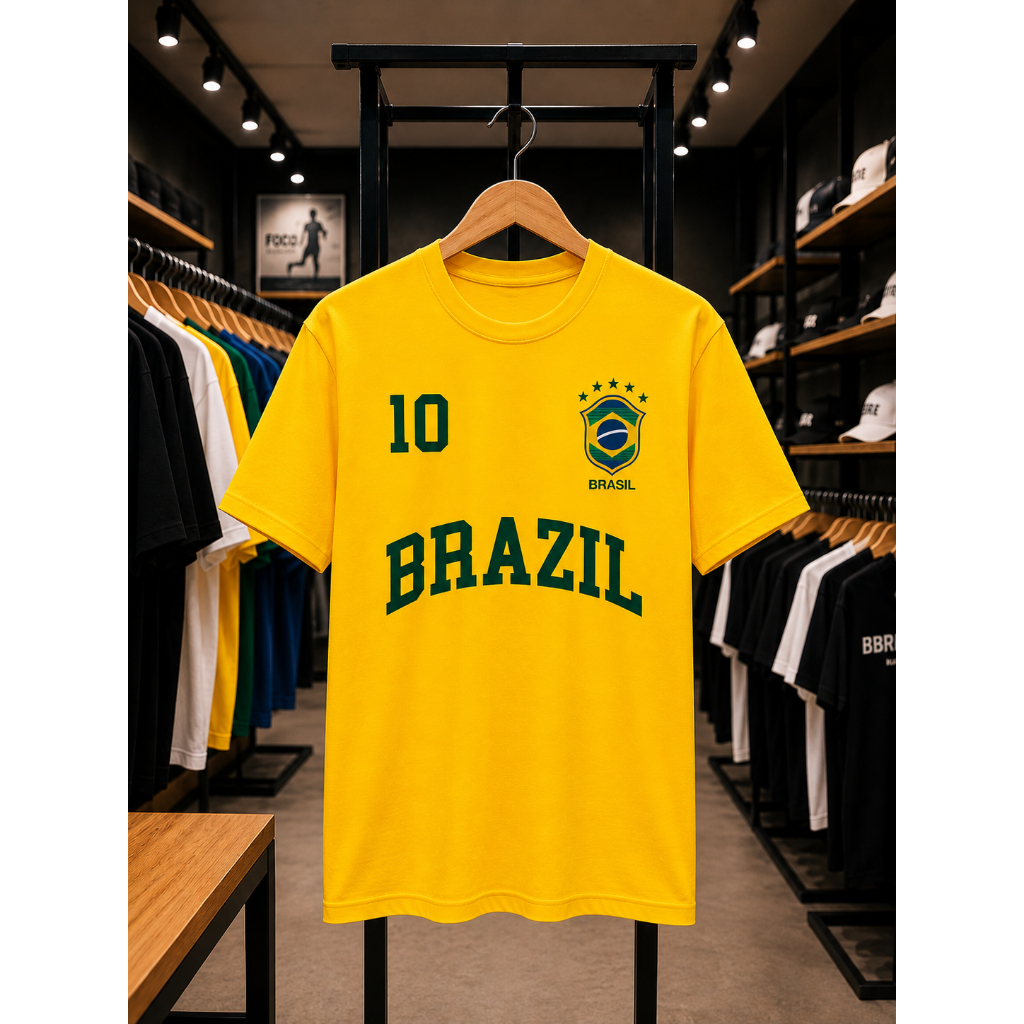 Camiseta Brasil Futebol Unisex Camisa Streetwear Seleção Brasileira Casual Premium Copa Do Mundo