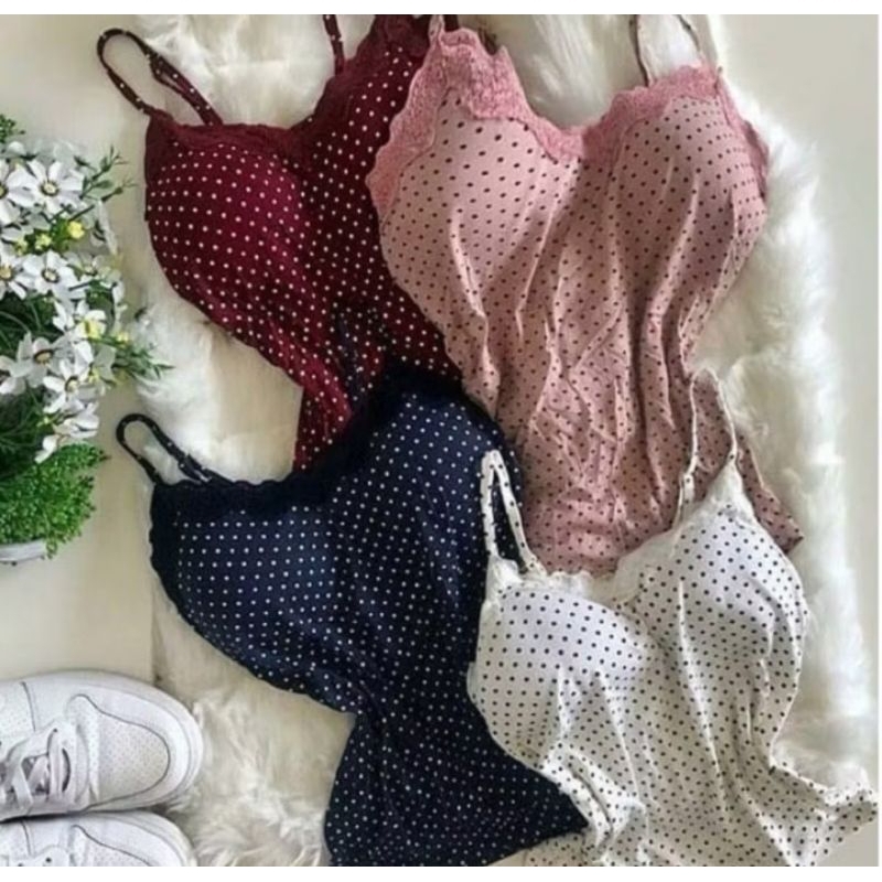 Blusinha Feminina Alcinha com Bojo Poá | Regata Malha Confortável Alça Regulável Moda Verão