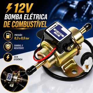 Bomba de Gasolina 12V para Carros Carburados Compatível com Fusca,Opala,Chevette,Uno,Gol,Maverick