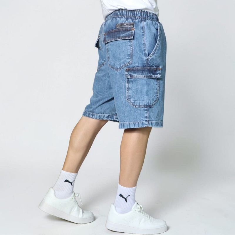 Zavelt Bermuda Cargo Estilo Americano Jeans Moda Casual