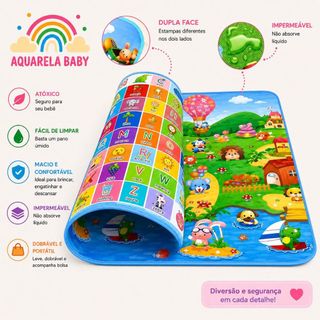 Tapete de Atividade Dupla Face 120x180 e Tapete G 2,00 X 1,80M X 0,5MM Infantil Emborrach…
