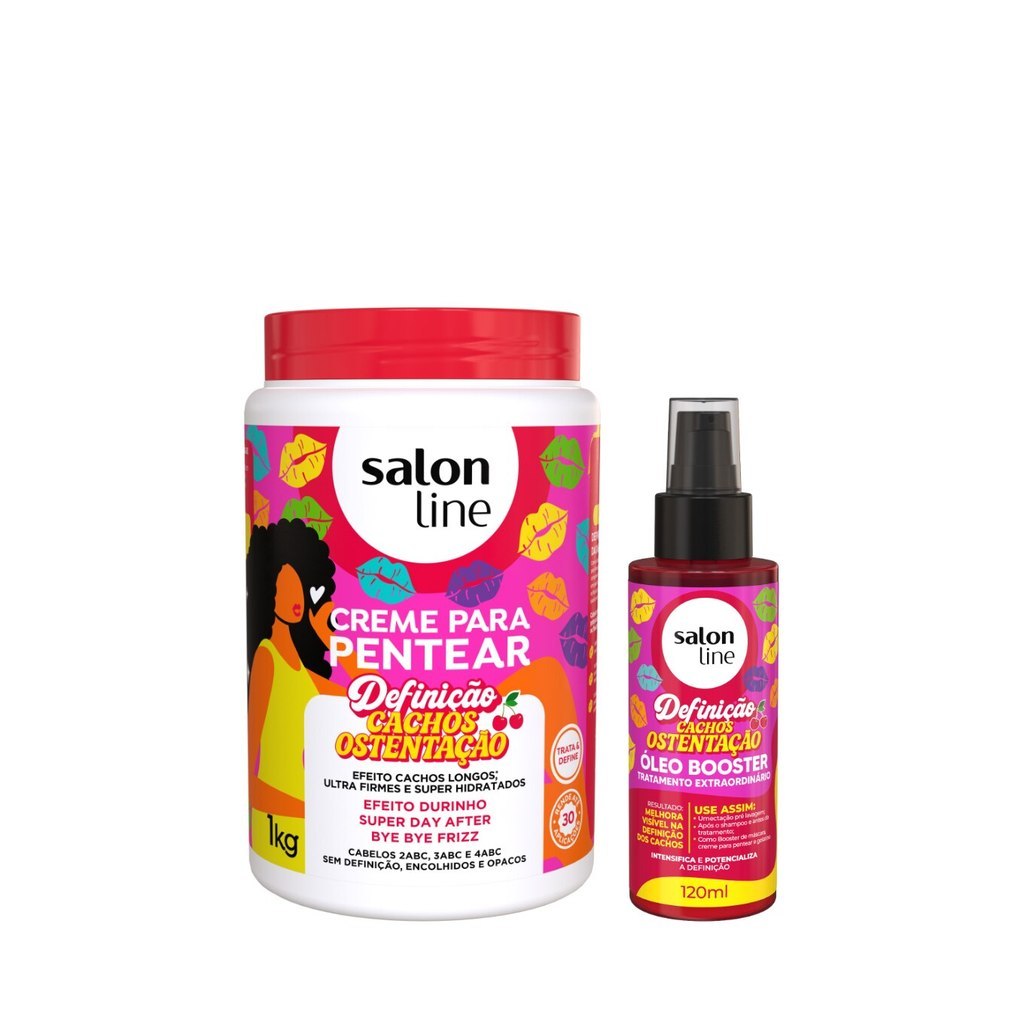 Kit Cachos Ostentação com Creme para Pentear e Óleo Booster