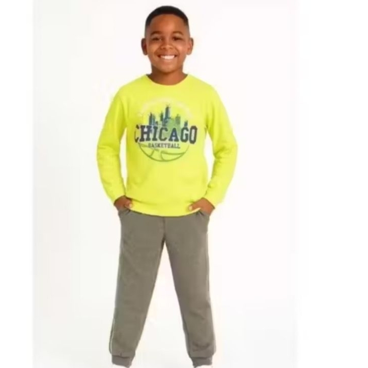 BL KIDS Conjunto Brandili Blusão Moletom e Calça Juvenil Menino Inverno