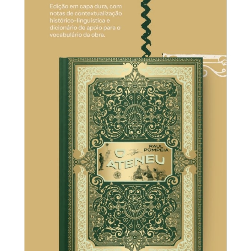 Livro edição de luxo O Ateneu - Raul Pompéia - capa dura - Clube de literatura clássica com brindes exclusivos