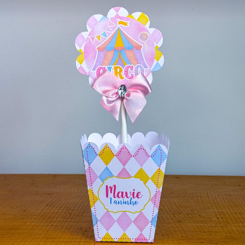 Cachepô  Centro de Mesa Circo Menina Lembrancinhas para Festa Lembrancinhas personalizadas Festa Infantil