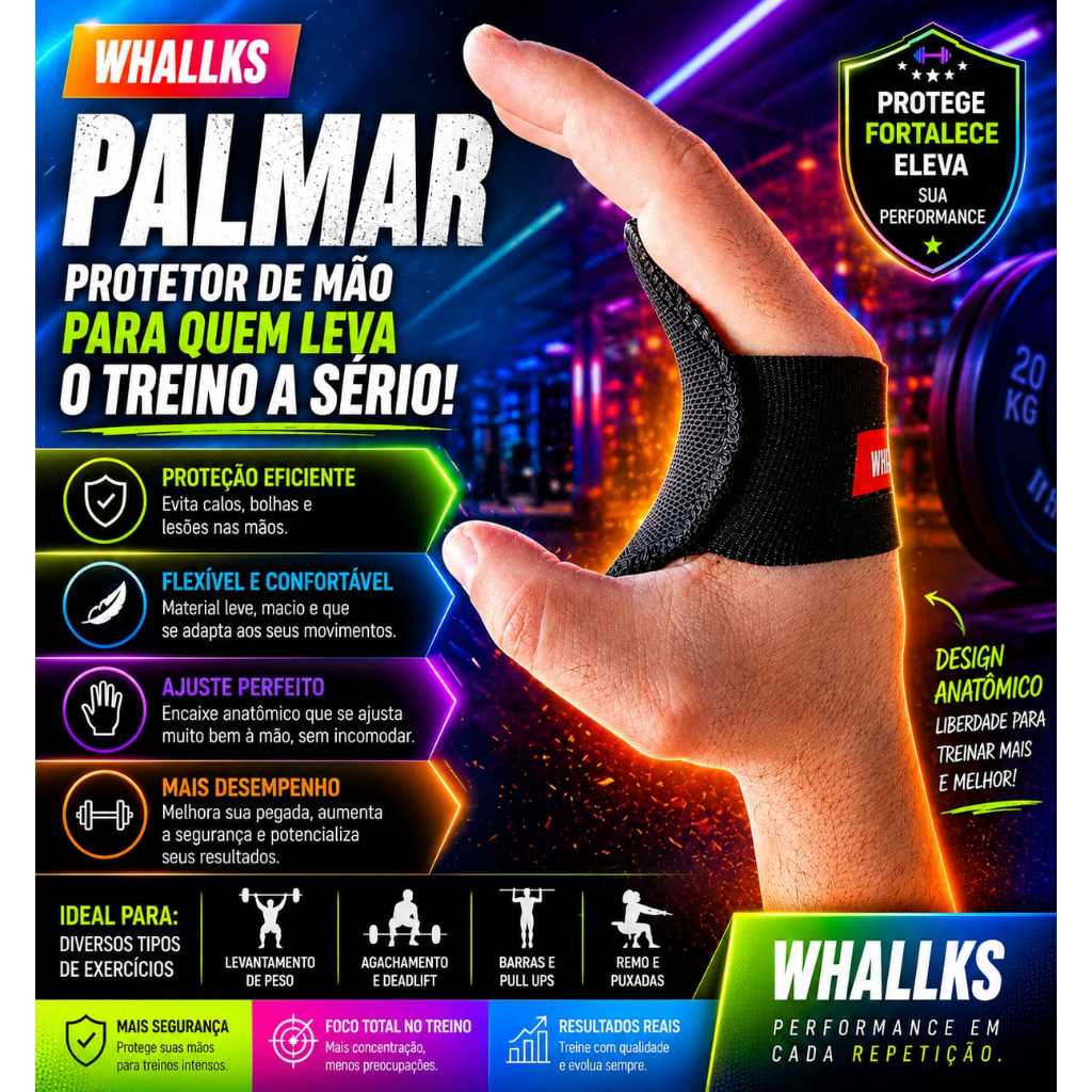 Luva Academia Treino Palmar Protetor Luva Ajustável com Elastico Reforçado Confortavel