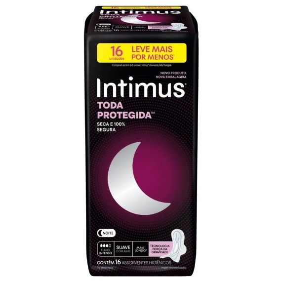 Absorvente Intimus Noturno Suave Com Abas 16 Unidades