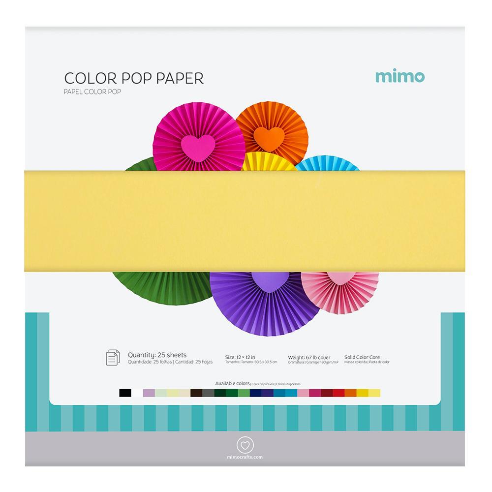 Papel Color Pop Amarelo Canarinho Mimo - 30,5 x 30,5 cm - 180 gr - 25 unds