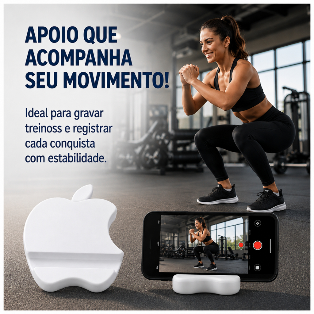 Suporte Celular Mesa Portátil Compacto Para Assistir Vídeos, Gravar, Fotos, Lives e Home Office Branco