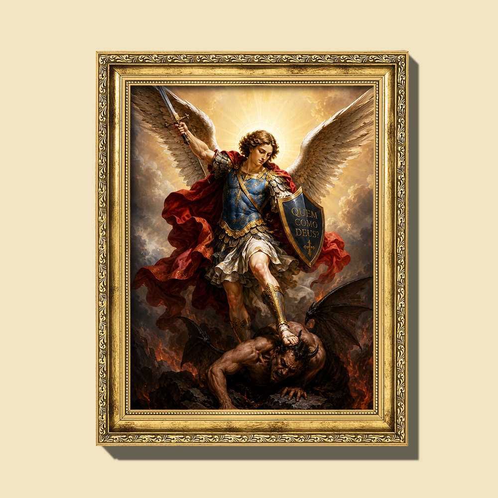 Quadro - São Miguel Arcanjo, a vitória do bem sobre o mal